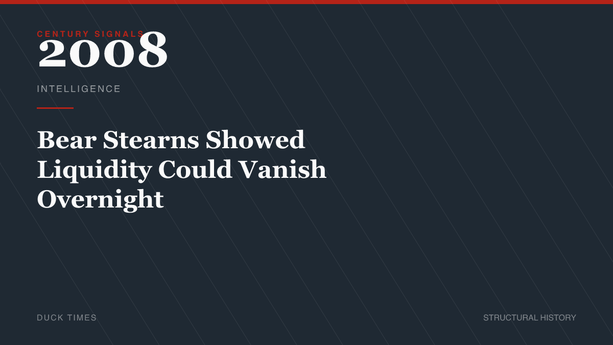 Bear Stearns Showed Liquidity Could Vanish Overnight