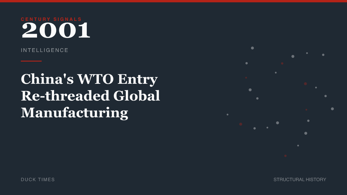 China's WTO Entry Re-threaded Global Manufacturing