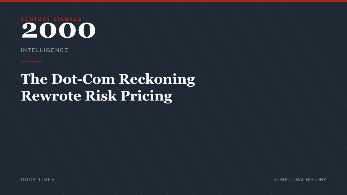 The Dot-Com Reckoning Rewrote Risk Pricing