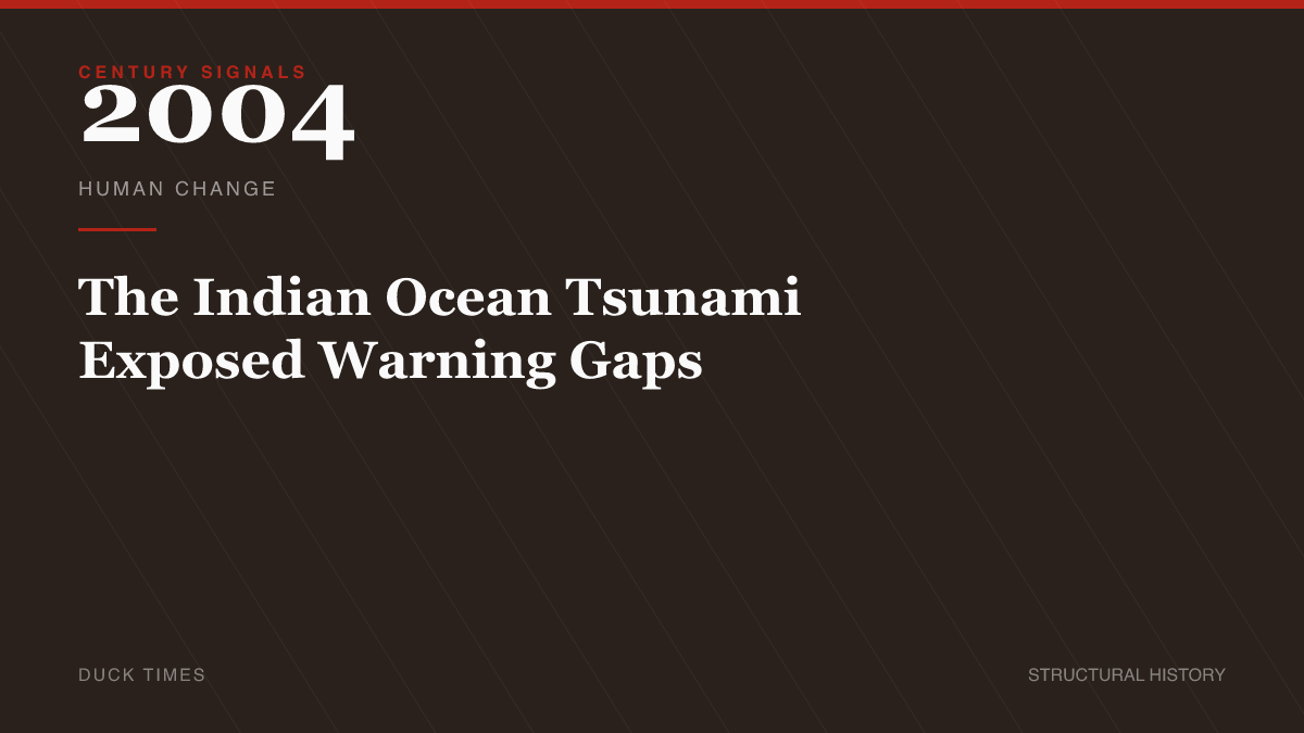 The Indian Ocean Tsunami Exposed Warning Gaps
