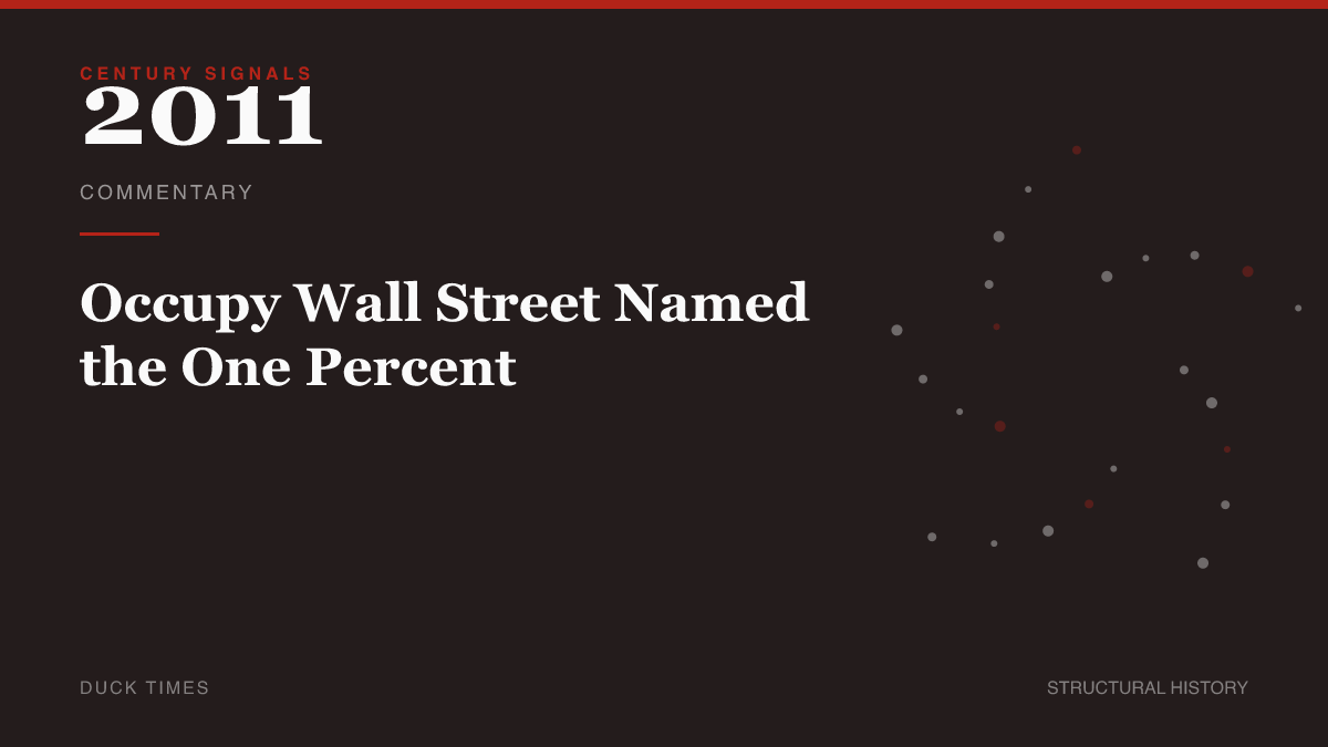 Occupy Wall Street Named the One Percent