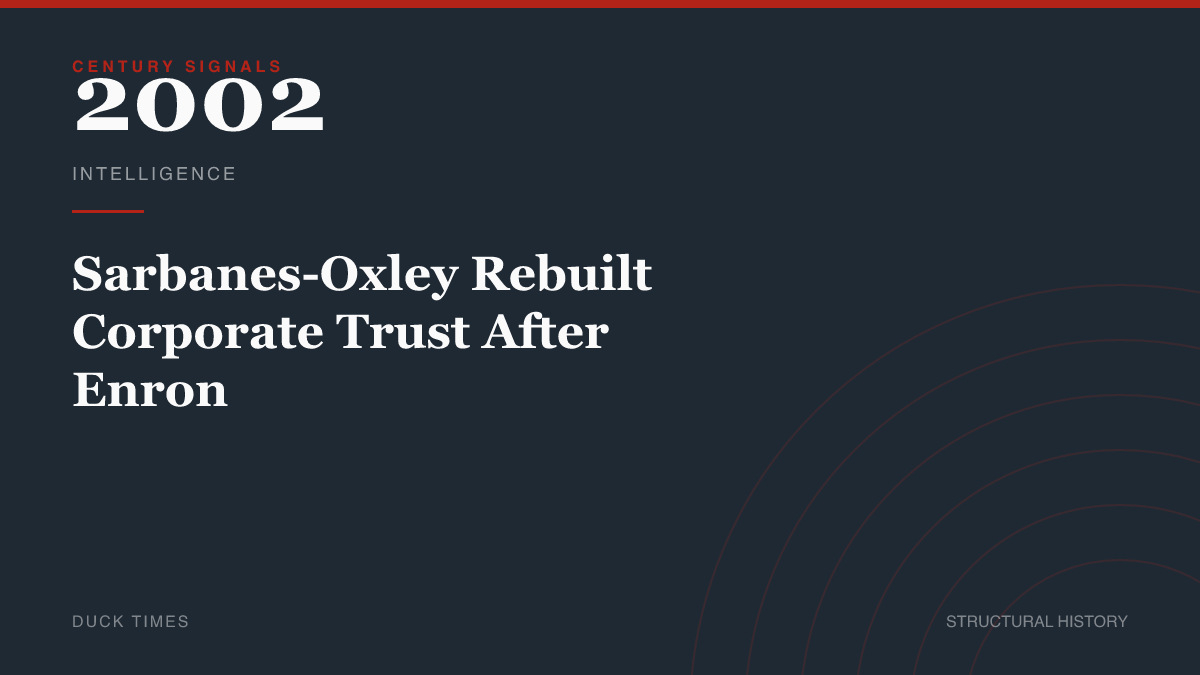 Sarbanes-Oxley Rebuilt Corporate Trust After Enron