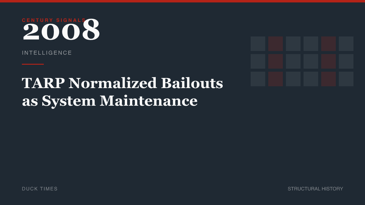 TARP Normalized Bailouts as System Maintenance
